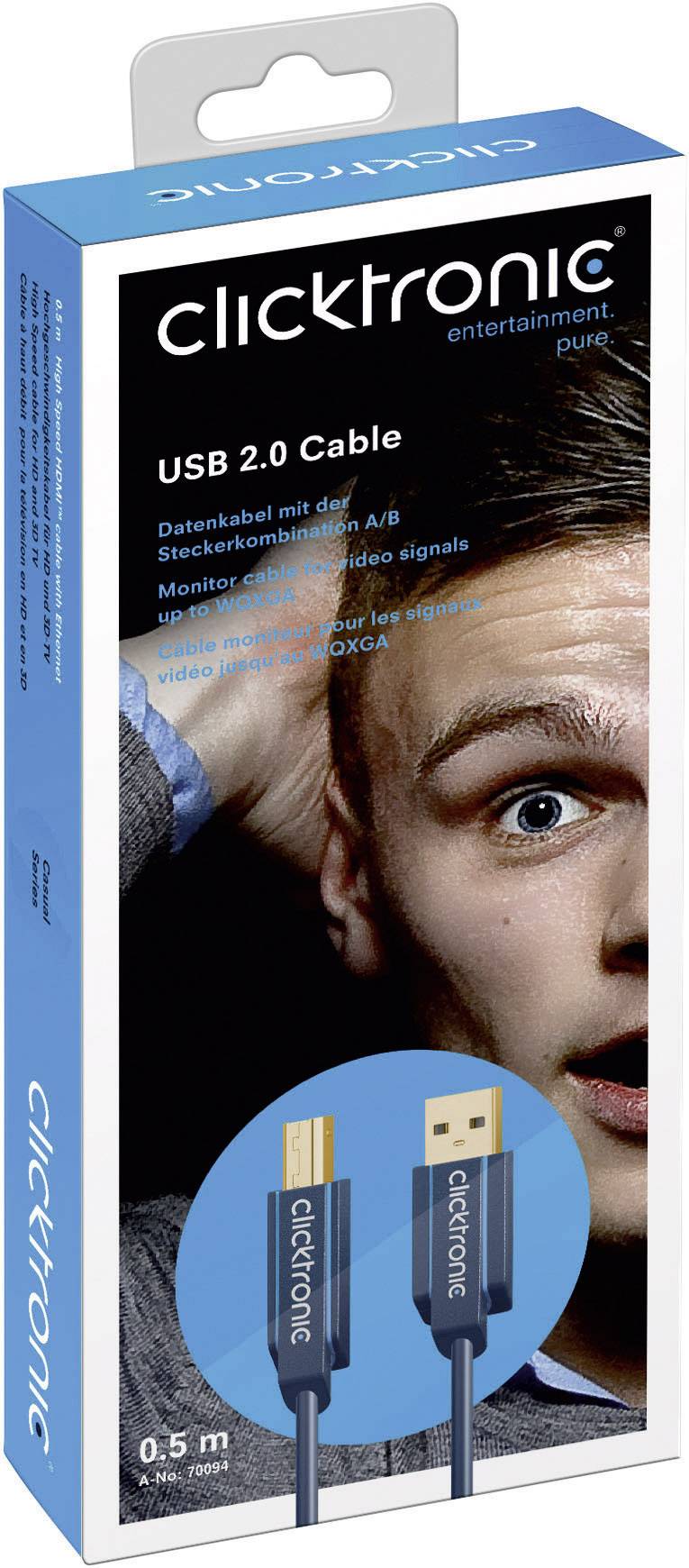 clicktronic 3.00 m Blau vergoldete Steckkontakte 70097