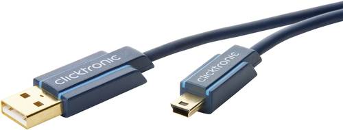 Clicktronic USB 2.0 Anschlusskabel [1x USB 2.0 Stecker A - 1x USB 2.0 Stecker Mini-B] 0.50m Blau ver