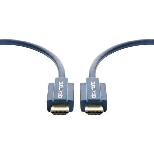 Clicktronic HDMI Anschlusskabel 0.50m Audio Return Channel, vergoldete Steckkontakte, Ultra HD (4k) HDMI Blau [1x HDMI-Stecker