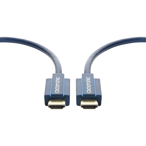 Clicktronic HDMI Anschlusskabel 20.00m Audio Return Channel, vergoldete Steckkontakte, Ultra HD (4k) HDMI Blau [1x HDMI-Stecker
