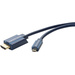 Clicktronic HDMI Anschlusskabel 3.00m Audio Return Channel, vergoldete Steckkontakte, Ultra HD (4k) HDMI Blau [1x HDMI-Stecker