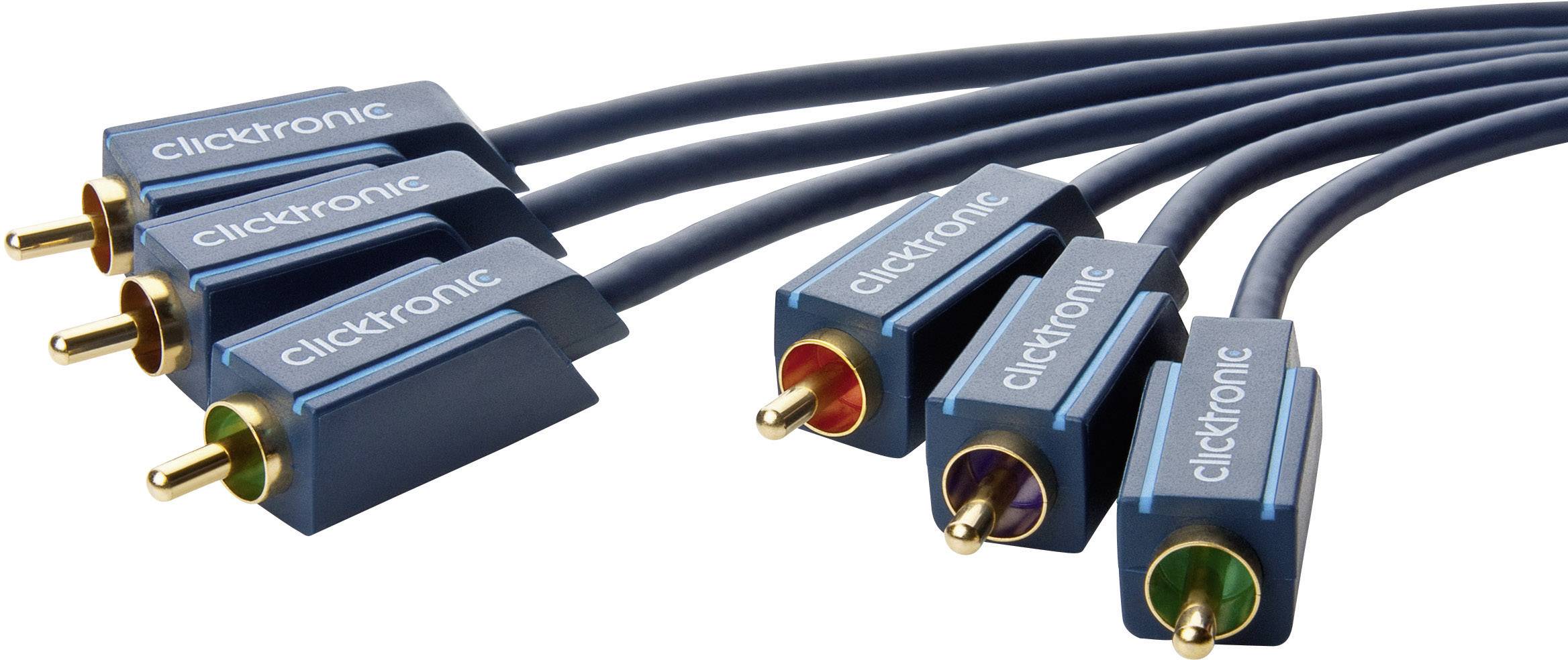 clicktronic Composite Cinch AV Anschlusskabel [3x Cinch-Stecker - 3x Cinch-Stecker] 3.00 m Blau