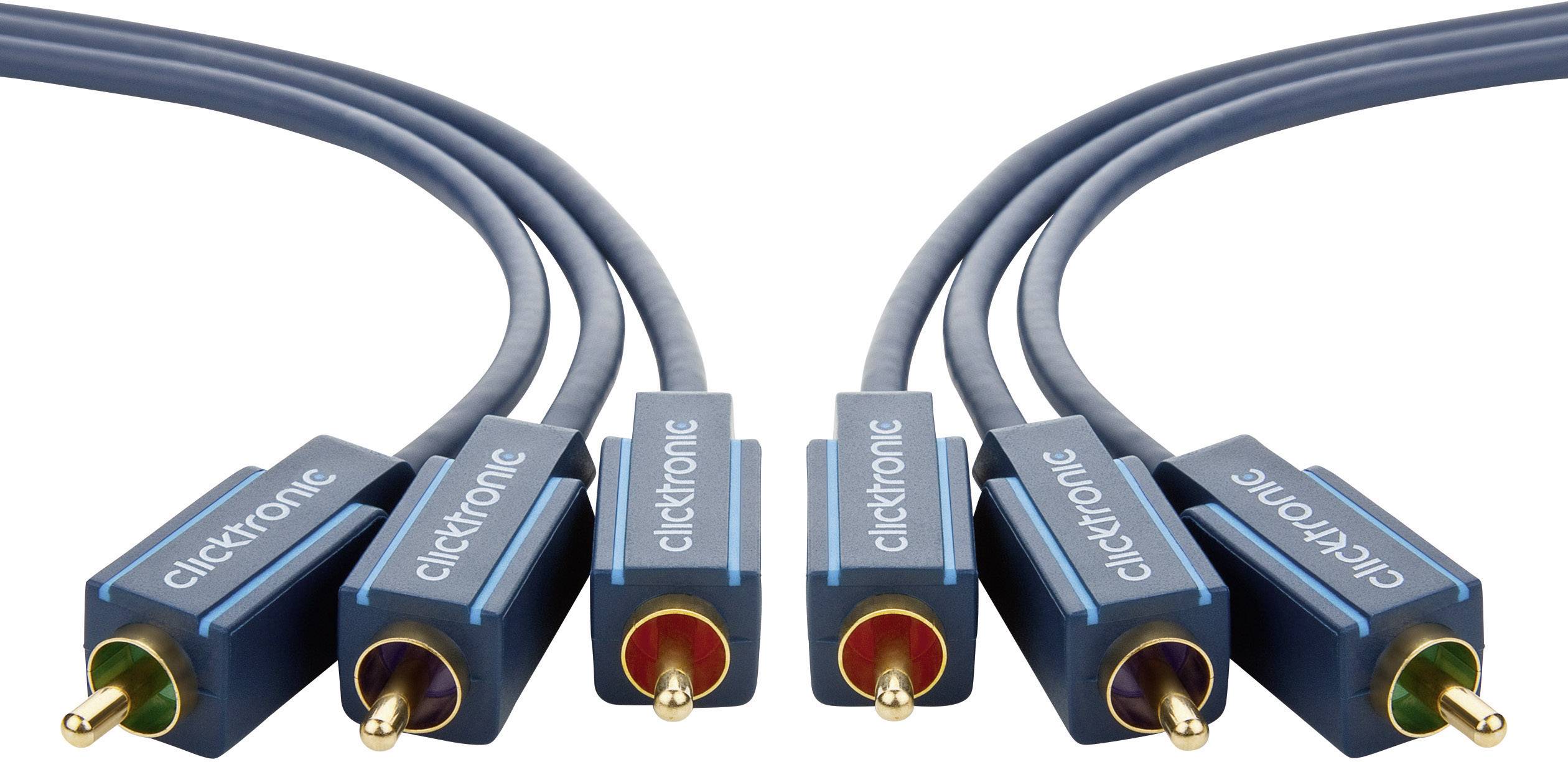 clicktronic Composite Cinch AV Anschlusskabel [3x Cinch-Stecker - 3x Cinch-Stecker] 10.00 m Blau