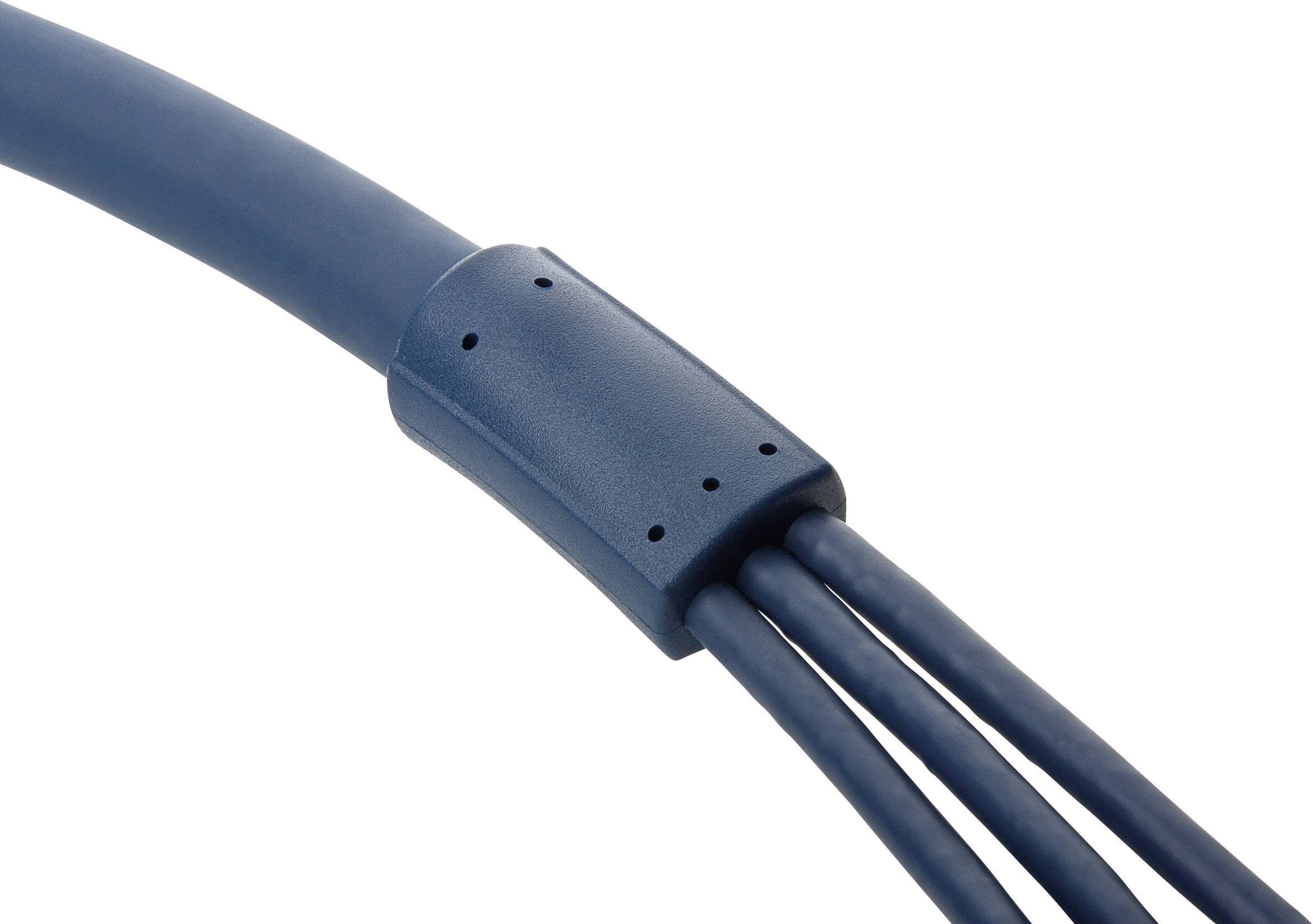 clicktronic Composite Cinch AV Anschlusskabel [3x Cinch-Stecker - 3x Cinch-Stecker] 10.00 m Blau