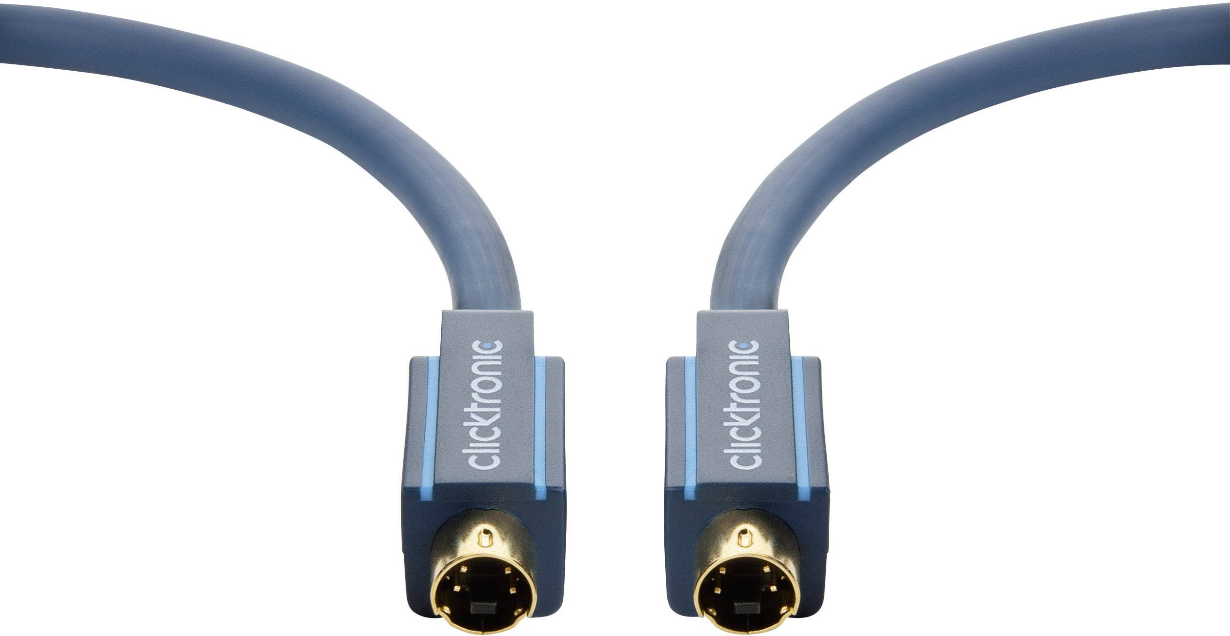 Clicktronic S-Video AV Anschlusskabel [1x S-Video-Stecker - 1x S-Video-Stecker] 5m Blau