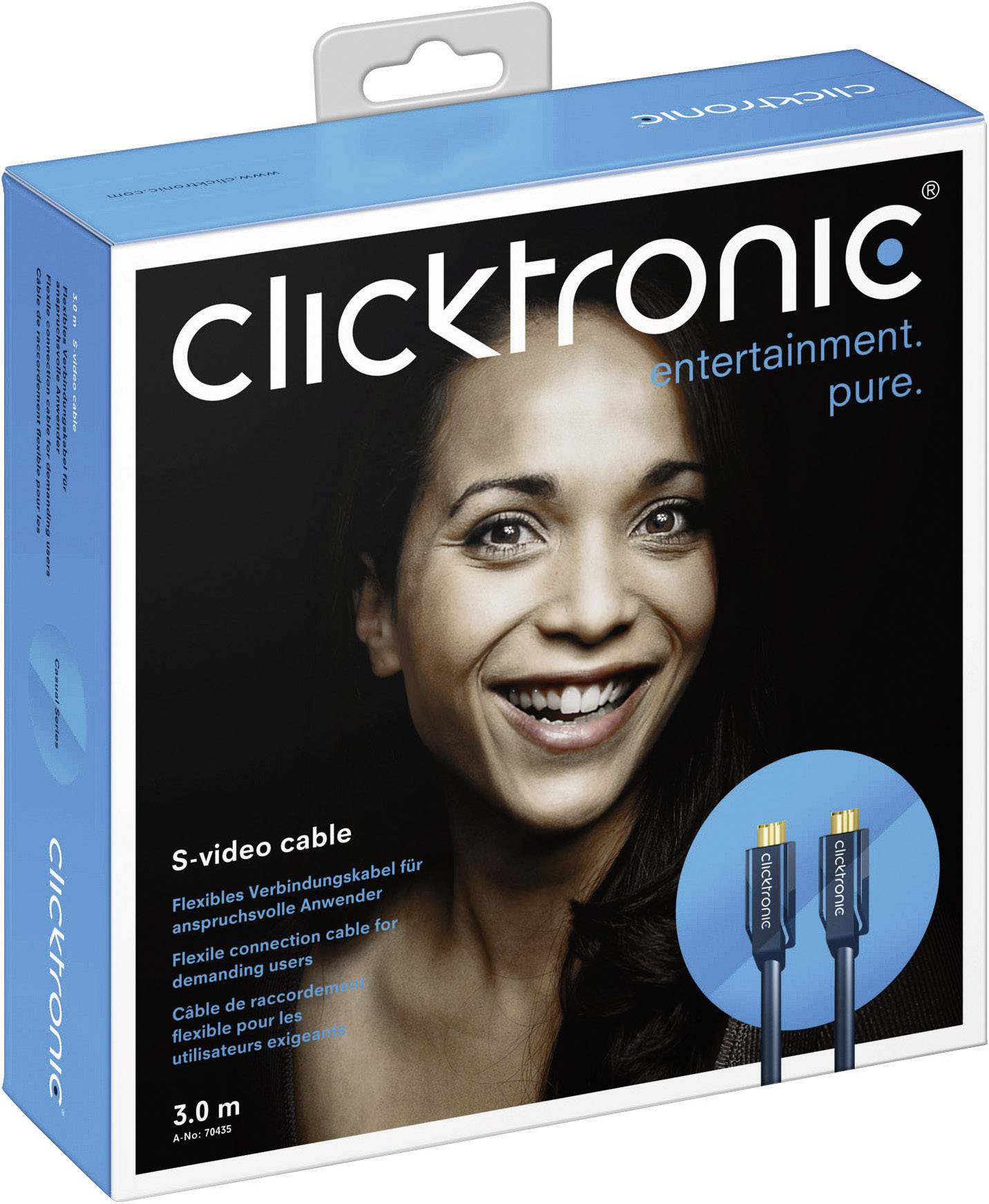 Clicktronic S-Video AV Anschlusskabel [1x S-Video-Stecker - 1x S-Video-Stecker] 5m Blau