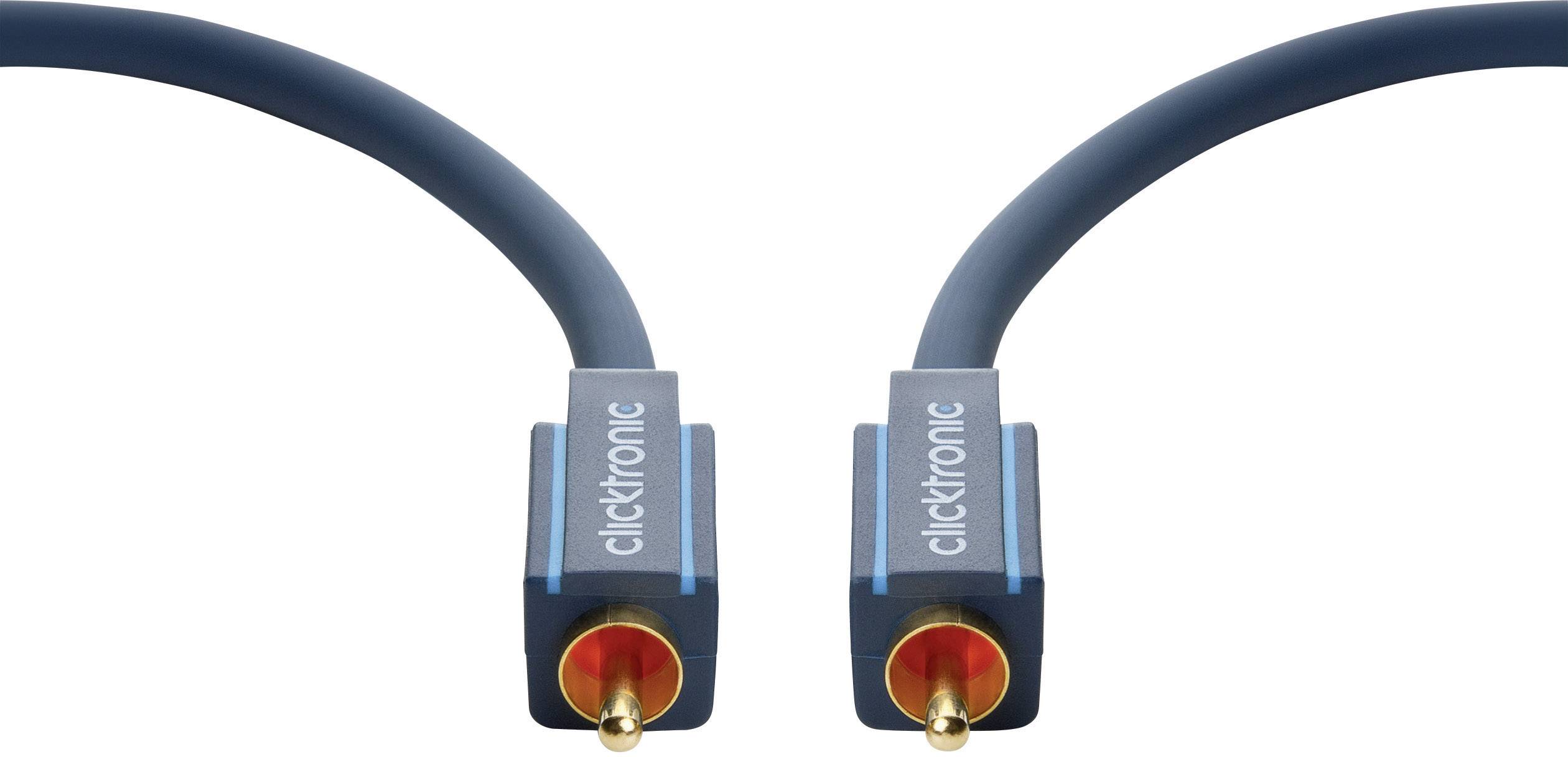 clicktronic 70442 Cinch-Digital Audio Anschlusskabel [1x Cinch-Stecker - 1x Cinch-Stecker] 0.50 m Blau