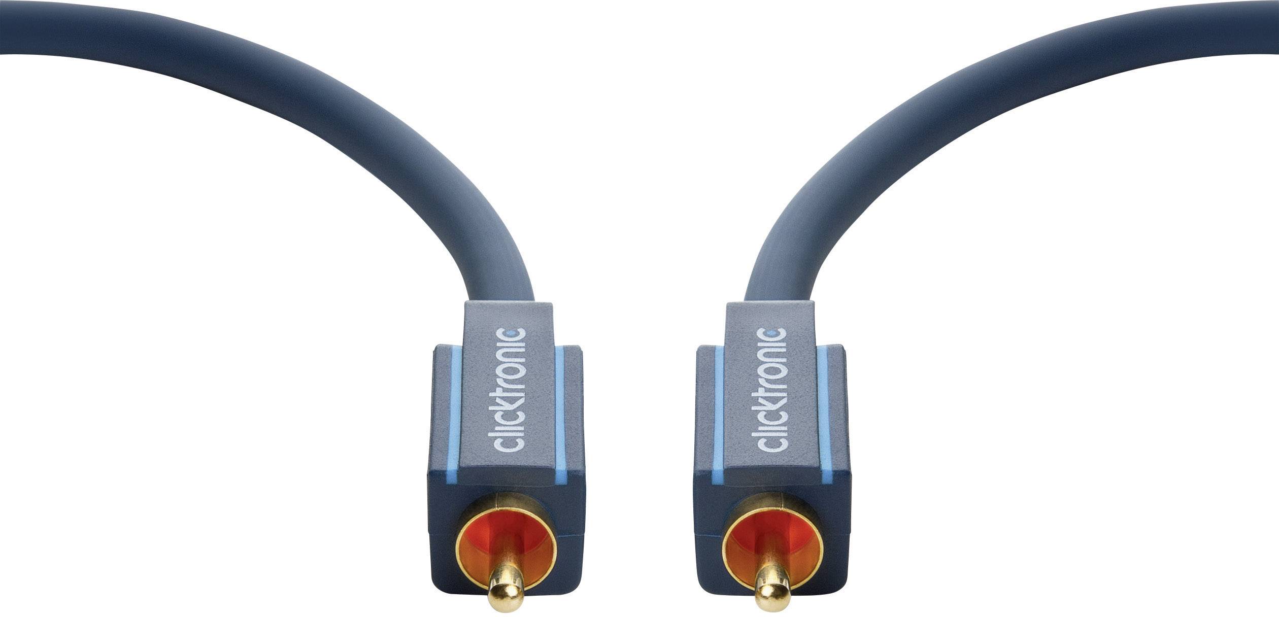 clicktronic 70443 Cinch-Digital Audio Anschlusskabel [1x Cinch-Stecker - 1x Cinch-Stecker] 1.00 m Blau