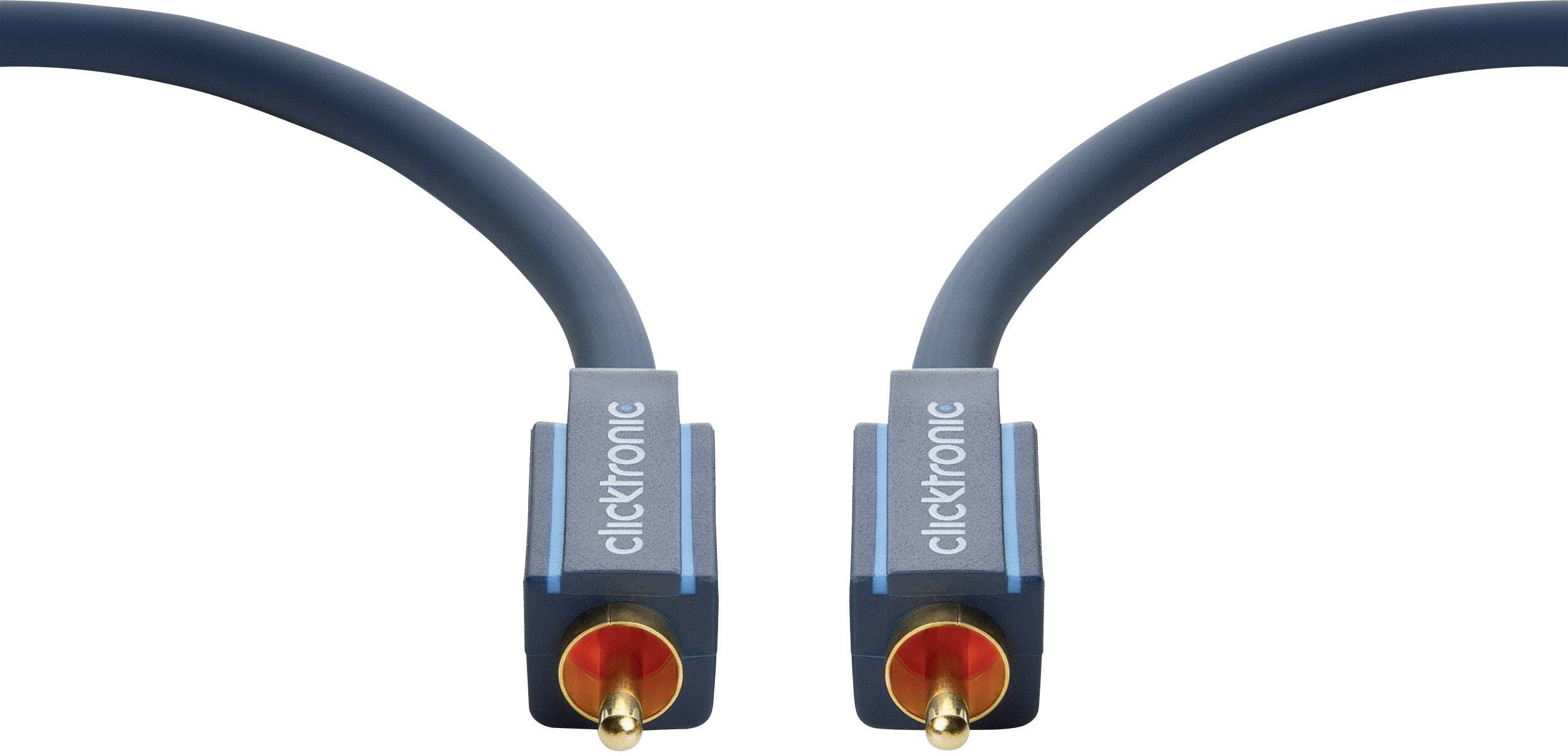 clicktronic 70446 Cinch-Digital Audio Anschlusskabel [1x Cinch-Stecker - 1x Cinch-Stecker] 3.00 m Blau