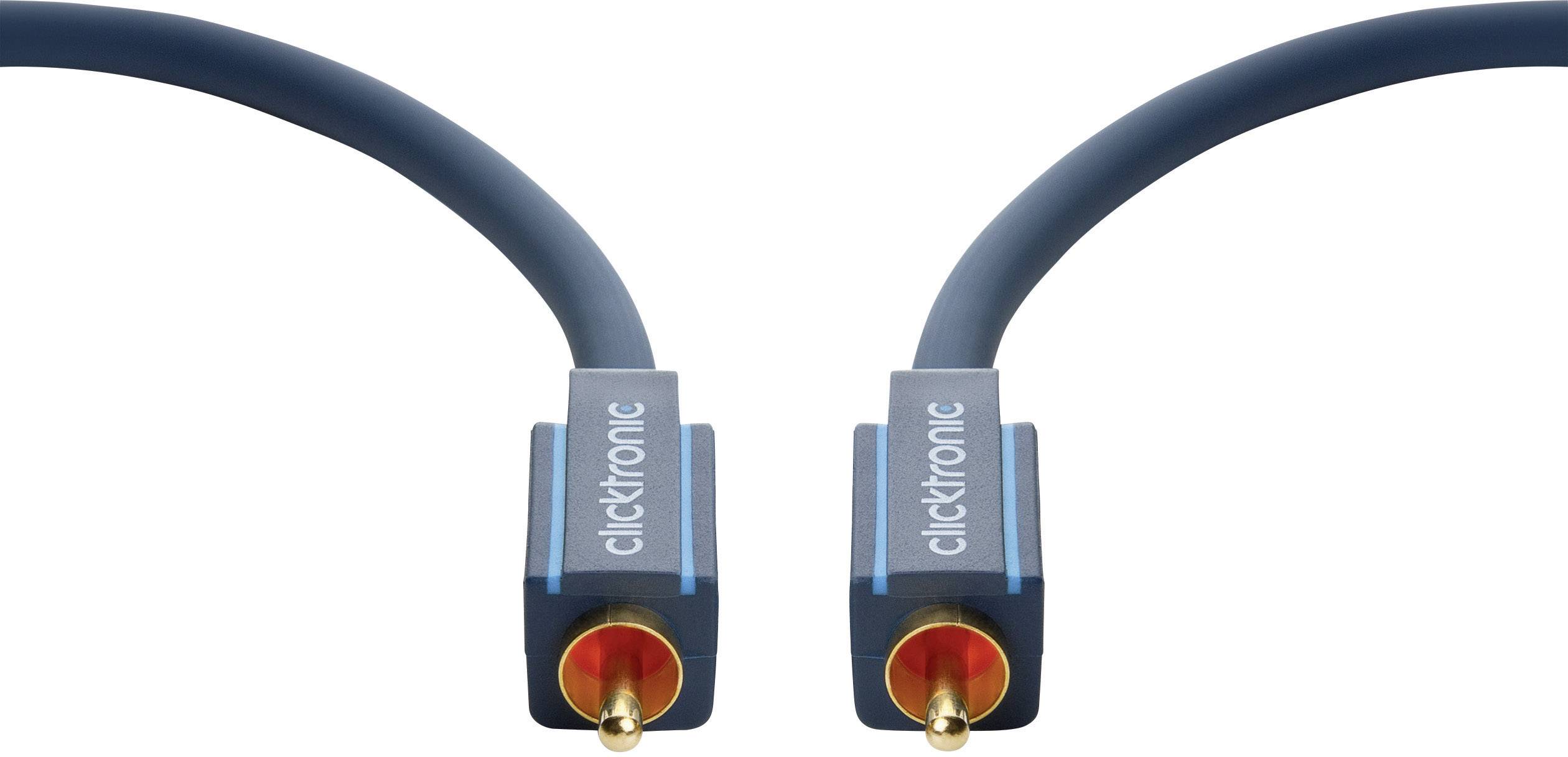 clicktronic 70448 Cinch-Digital Audio Anschlusskabel [1x Cinch-Stecker - 1x Cinch-Stecker] 7.50 m Blau