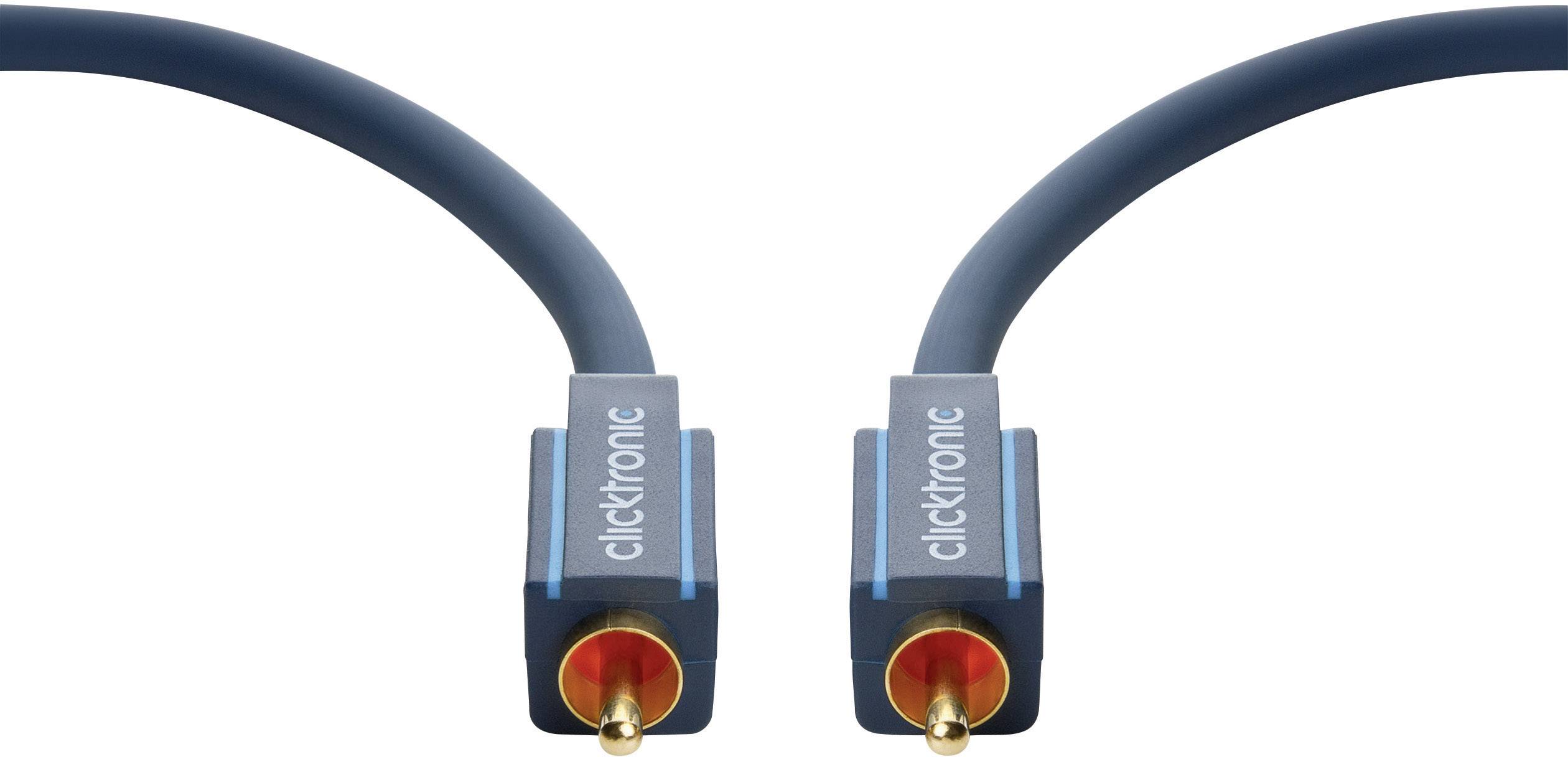 clicktronic 70449 Cinch-Digital Audio Anschlusskabel [1x Cinch-Stecker - 1x Cinch-Stecker] 10.00 m Blau