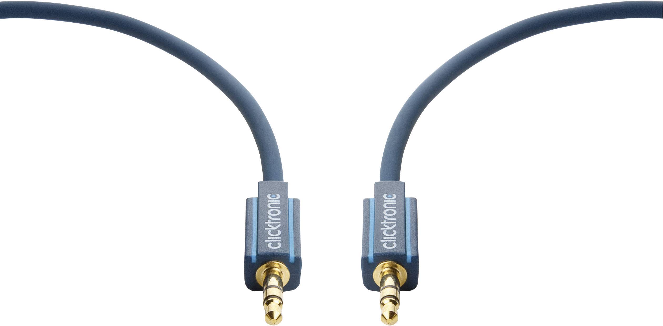 clicktronic 70476 Klinke Audio Anschlusskabel [1x Klinkenstecker 3.5 mm - 1x Klinkenstecker 3.5 mm] 1.00 m Blau vergoldete Steckkontakte