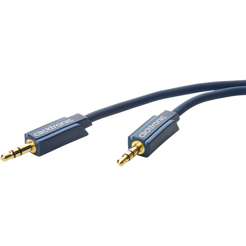 Clicktronic Klinke Audio Anschlusskabel [1x Klinkenstecker 3.5mm - 1x Klinkenstecker 3.5 mm] 1.00m Blau vergoldete Steckkontakte