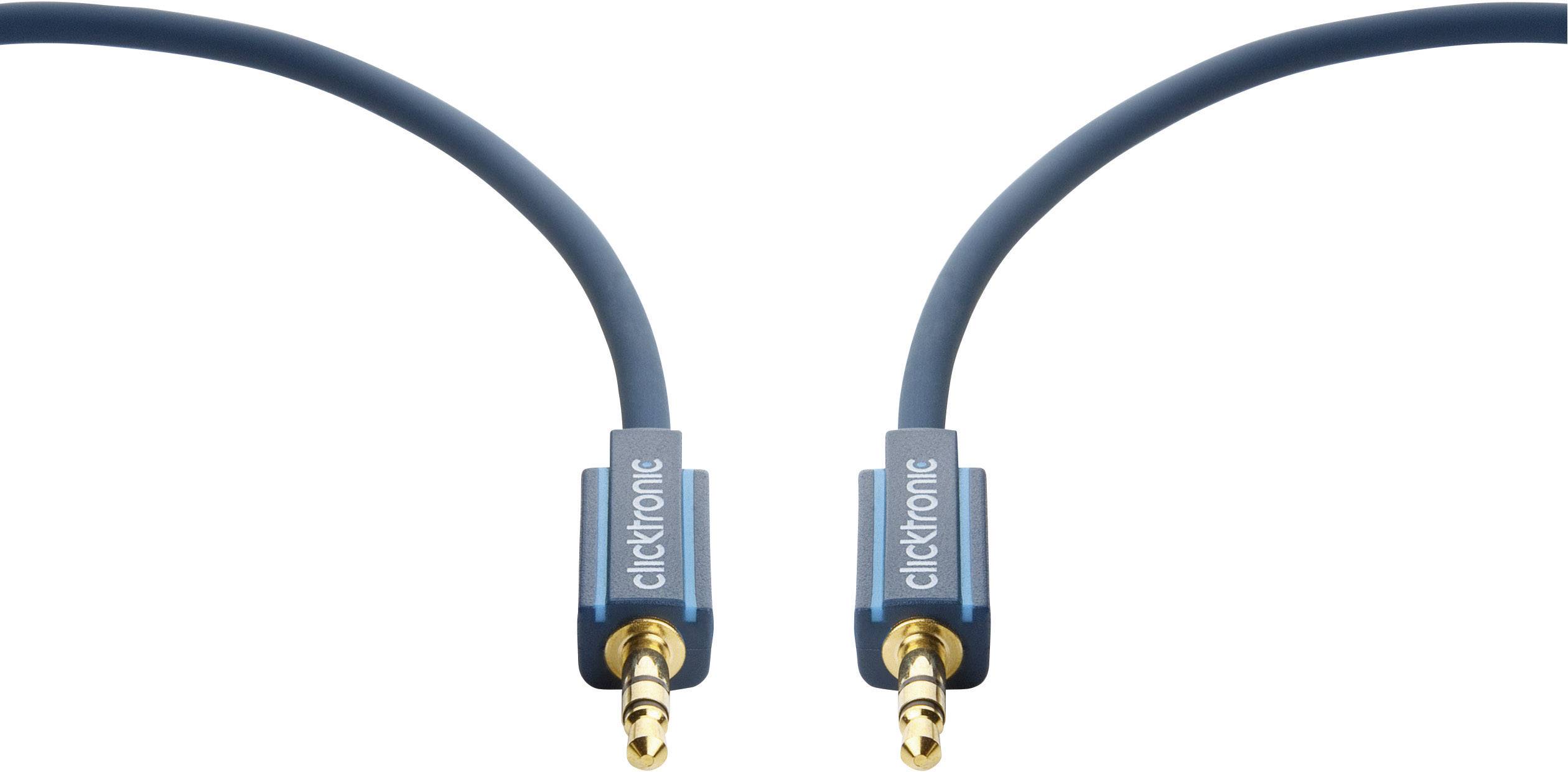 clicktronic 70477 Klinke Audio Anschlusskabel [1x Klinkenstecker 3.5 mm - 1x Klinkenstecker 3.5 mm] 1.50 m Blau vergoldete Steckkontakte