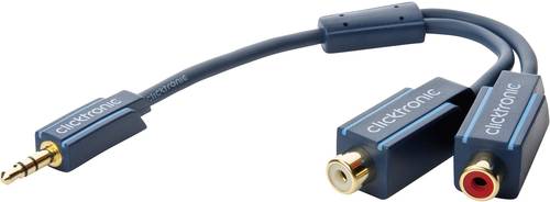 Clicktronic 70492 Klinke / Cinch Audio Y-Adapter [1x Klinkenstecker 3.5mm - 2x Cinch-Buchse] Blau