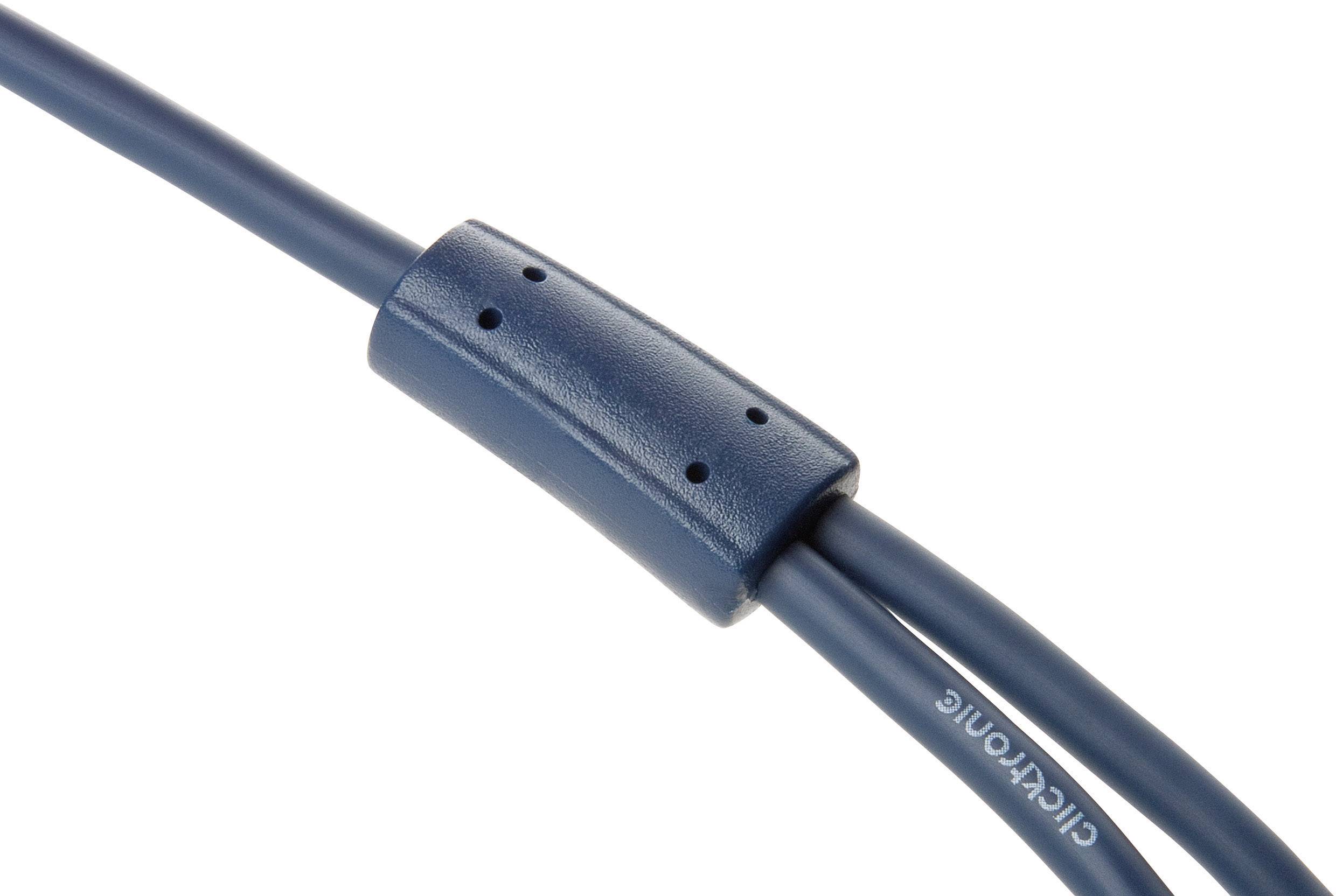 clicktronic 70493 MP3 Y-Adapter Klinke / Cinch Audio Y-Adapter [1x Klinkenbuchse 3.5 mm - 2x Cinch-Stecker] Blau