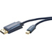 clicktronic DisplayPort Anschlusskabel 3.00 m 70739 vergoldete Steckkontakte Blau [1x DisplayPort Stecker - 1x Mini-DisplayPort Stecker]
