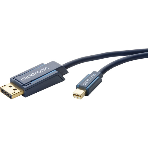 Clicktronic DisplayPort Anschlusskabel 5.00m vergoldete Steckkontakte Blau [1x DisplayPort Stecker - 1x Mini-DisplayPort Stecker]
