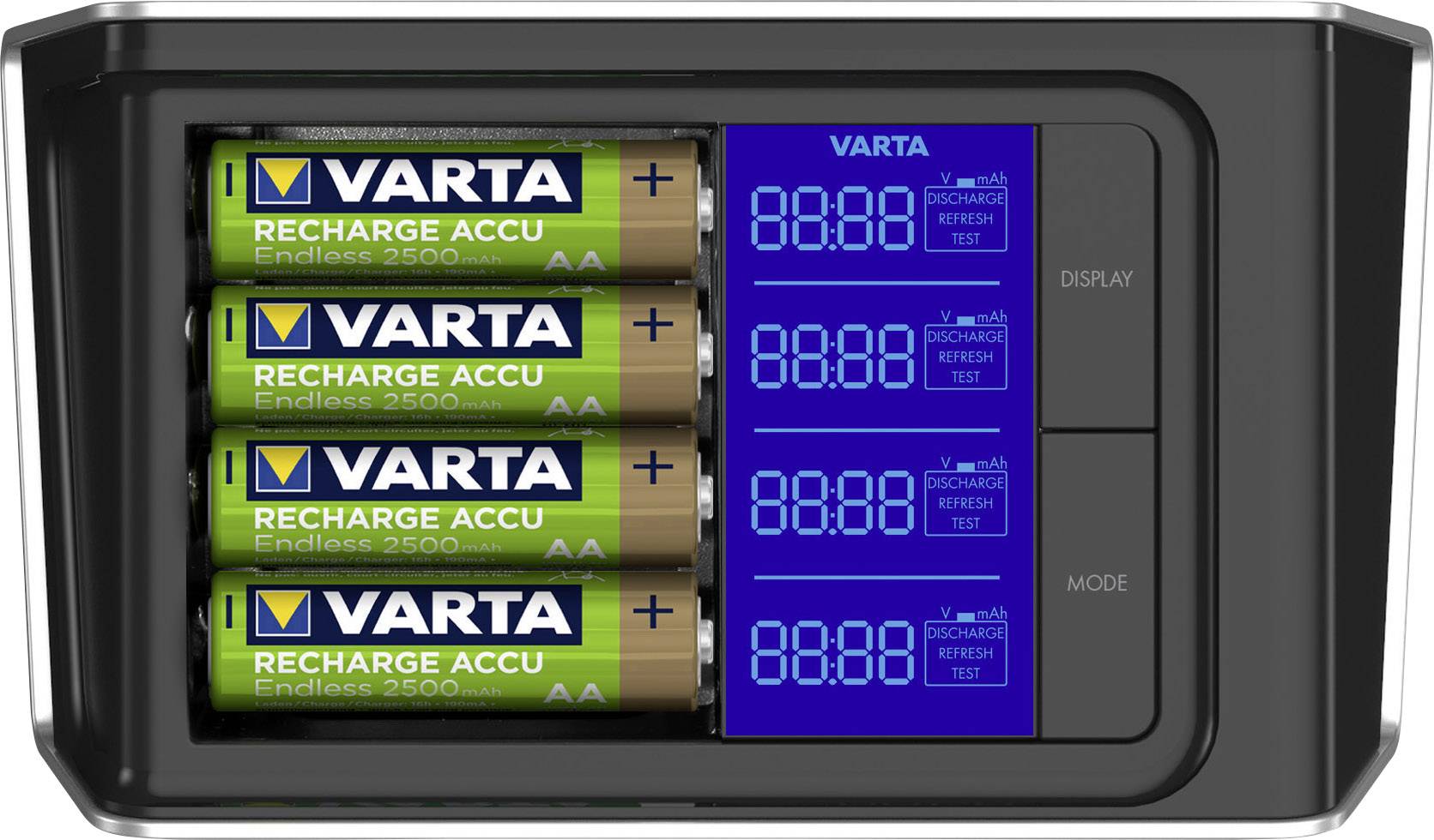 Varta LCD Ultra-Fast Rundzellen-Ladegerät inkl. Akkus NiMH Micro (AAA), Mignon (AA)