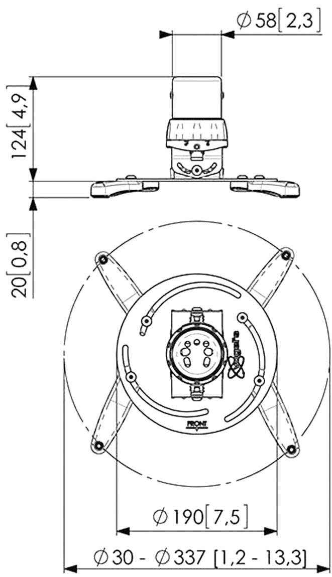 Vogel's PPC 1500 Beamer-Deckenhalterung Neigbar, Drehbar Boden-/Deckenabstand (max.): 14.4 cm Weiß