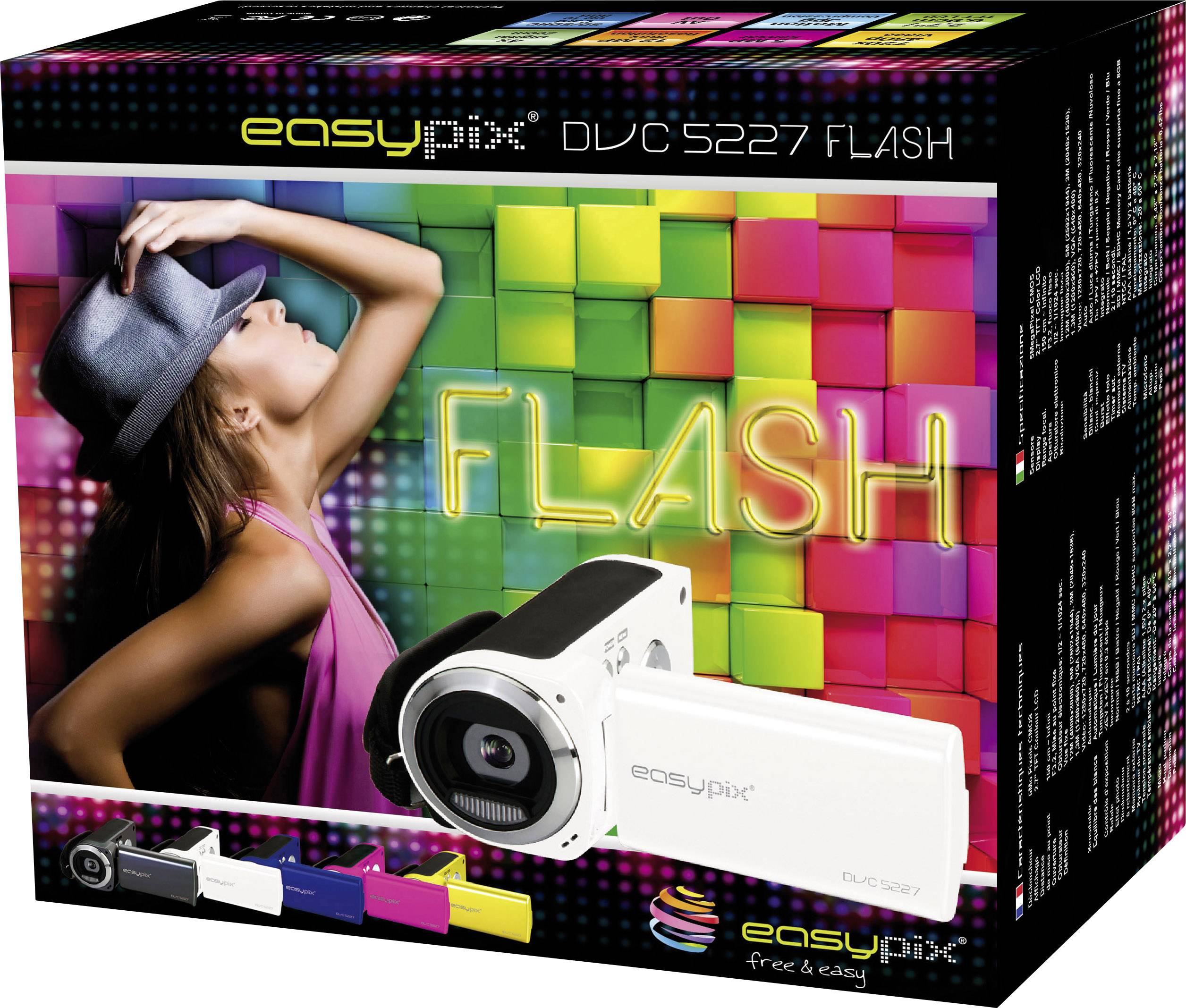 Easypix DVC-5227-W Camcorder 6.9cm 2.7 Zoll 5 Megapixel Weiß