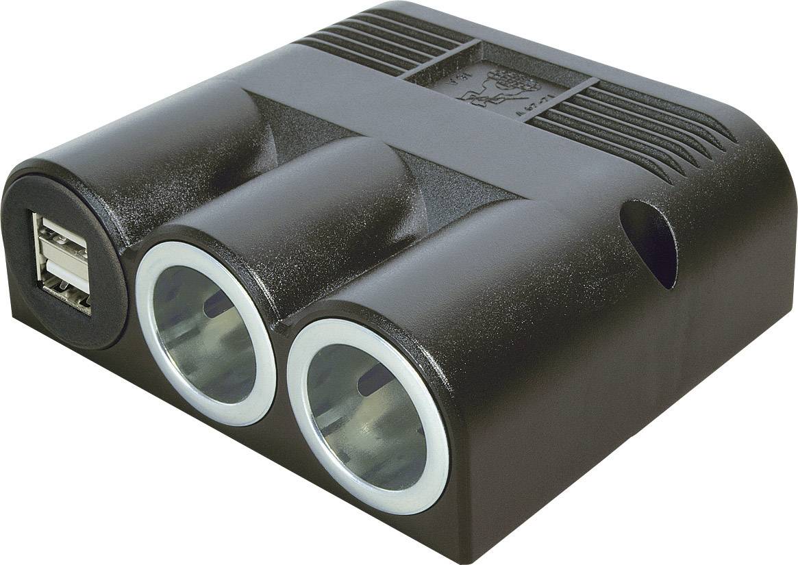 ProCar 67324501 Zigarettenanzünder-Verteiler Anzahl Zigarettenkupplungen 2 x Schnittstellen: USB 2