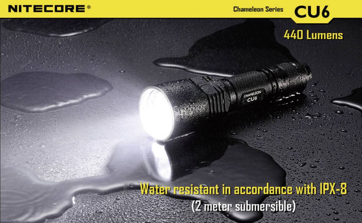 NiteCore CU6 Chameleon LED Taschenlampe batteriebetrieben 440lm 400h 138g