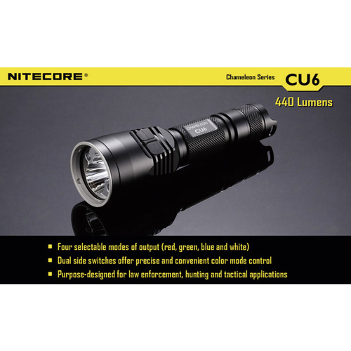 NiteCore CU6 Chameleon LED Taschenlampe batteriebetrieben 440lm 400h 138g