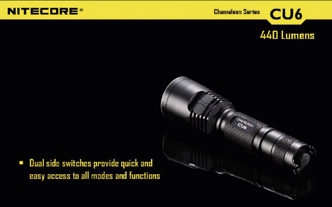NiteCore CU6 Chameleon LED Taschenlampe batteriebetrieben 440lm 400h 138g