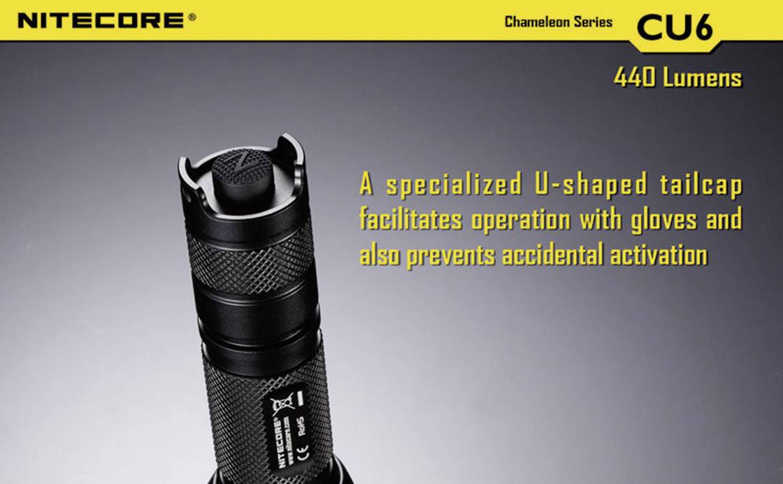 NiteCore CU6 Chameleon LED Taschenlampe batteriebetrieben 440lm 400h 138g