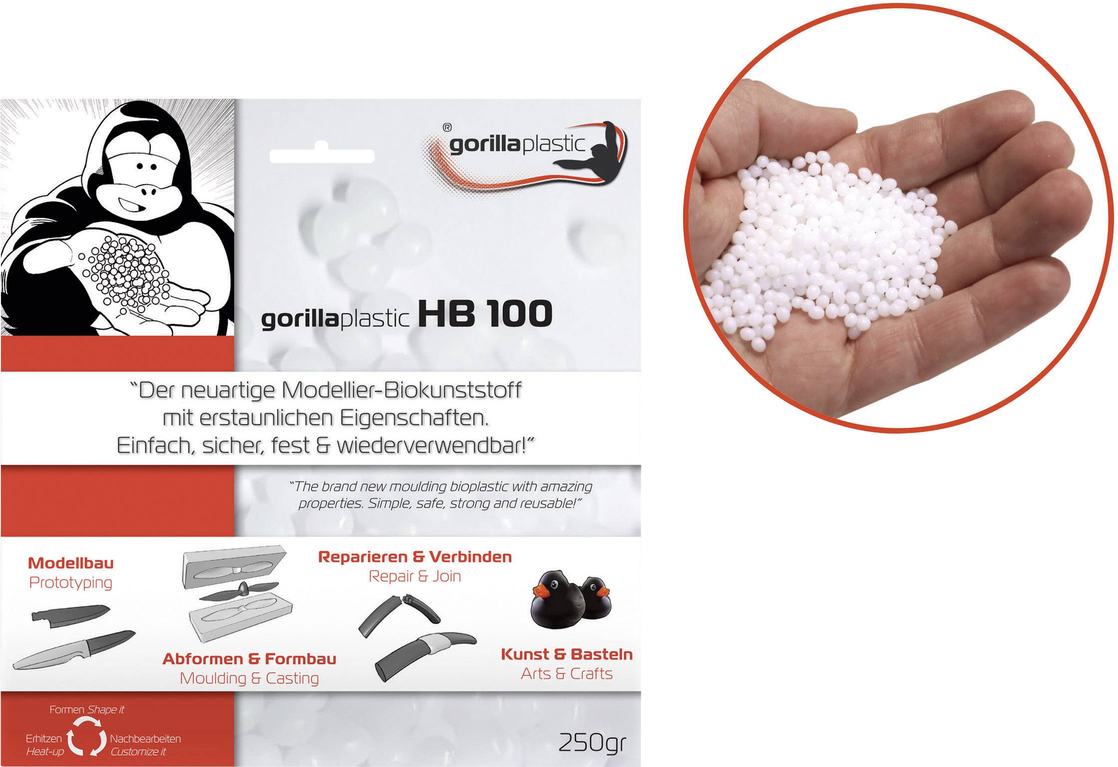 Gorilla Plastic HB100 Modellierperlen Weiß 250 g