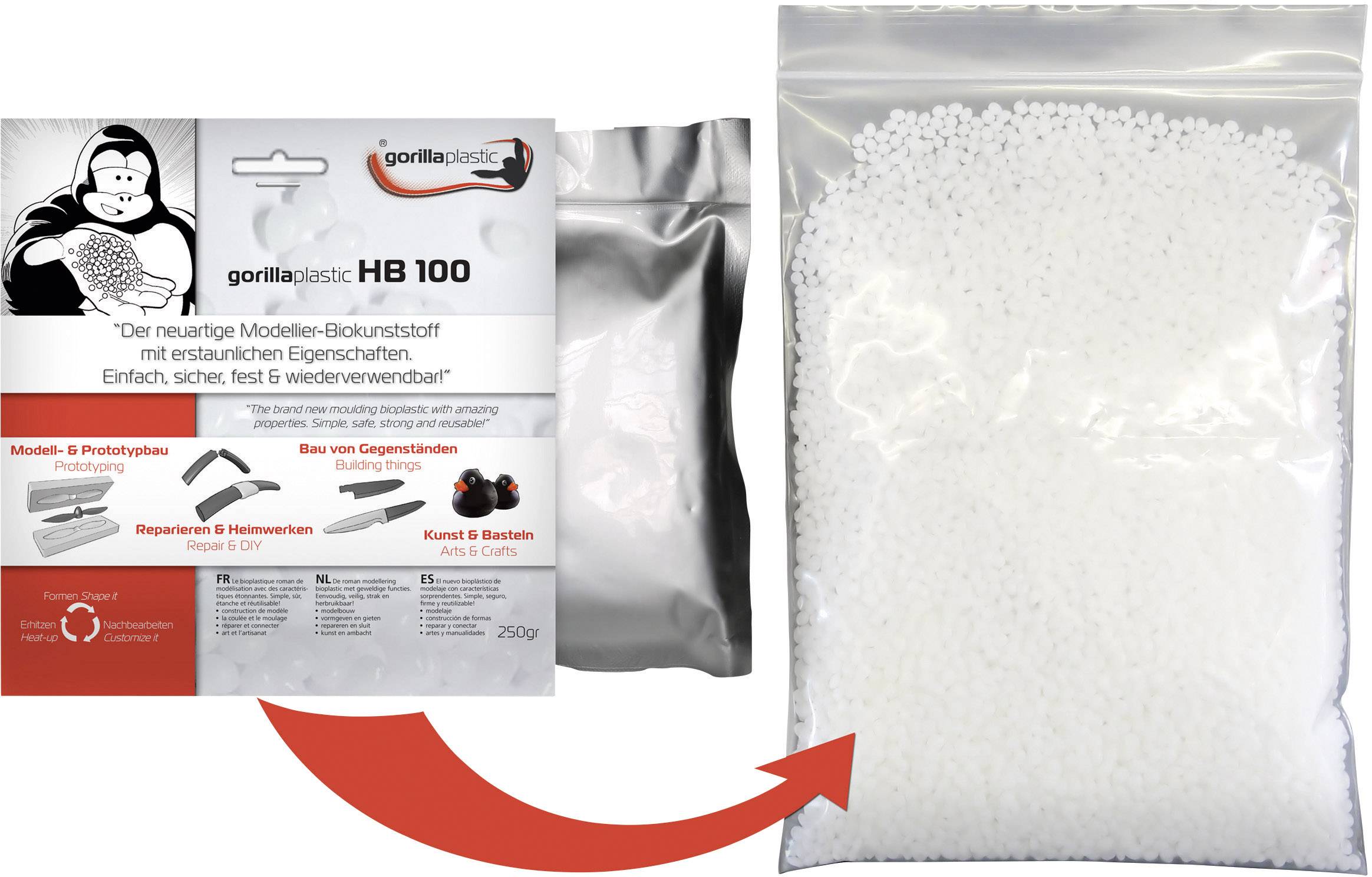 Gorilla Plastic HB100 Modellierperlen Weiß 250g