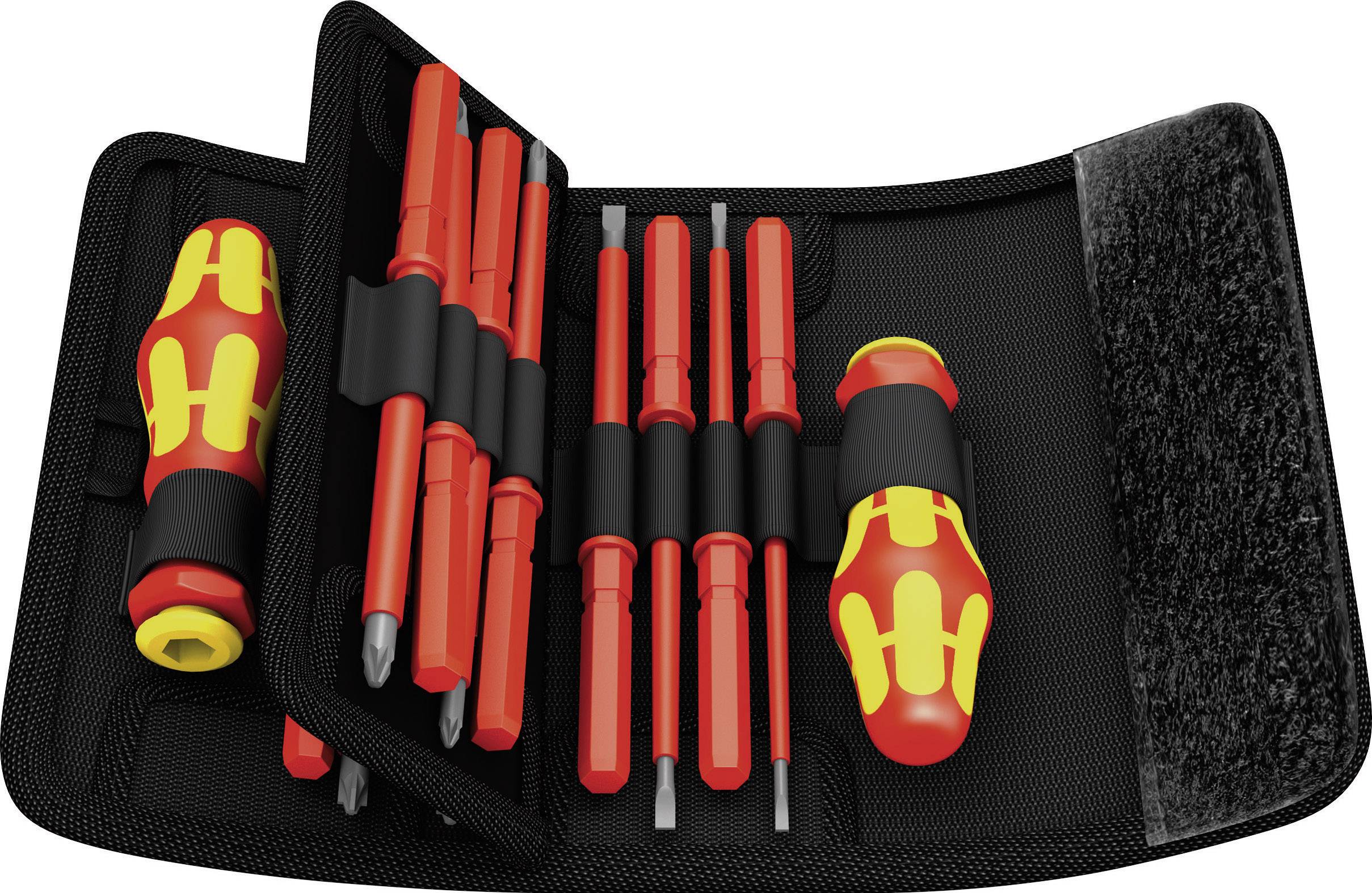 Wera Kraftform Kompakt 60i+iS/62i/65i/67i/17 VDE Wechselklingen-Set 17teilig Schlitz, Kreuzschlitz Phillips, Kreuzschlitz