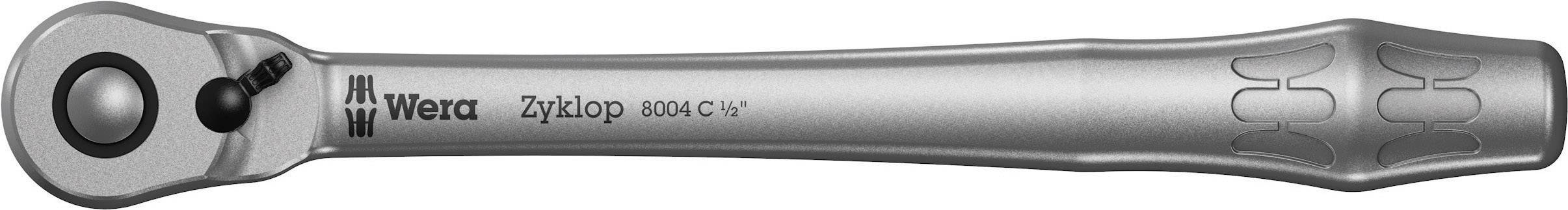 Ein silberfarbiger Schraubenschlüssel von Wera mit der Aufschrift 'Zyklop 8000 C 1/4' auf dem Griff.
