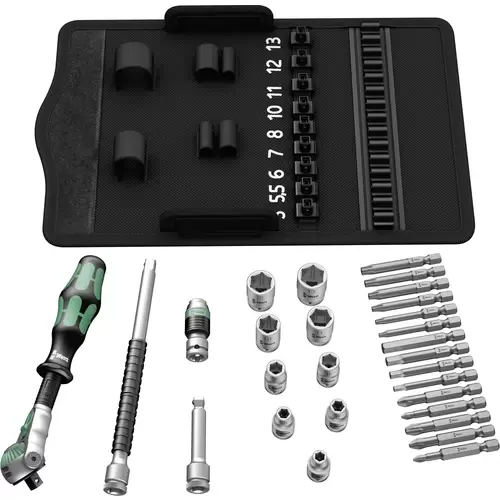 Wera 8100 SA 8 Zyklop Metal ratelset, om 8100 Sa 8, 28-delig Wera 8100 SA 8 Zyklop Metal ratelset, om 8100 Sa 8, 28-delig