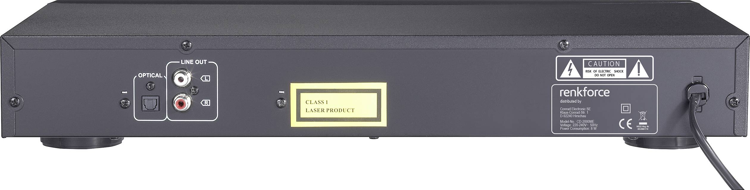 Renkforce CD-2000ME CD-Player Schwarz USB