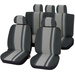 Unitec 84957 Newline Sitzbezug 14teilig Polyester Schwarz, Grau Fahrersitz, Beifahrersitz, Rücksitz