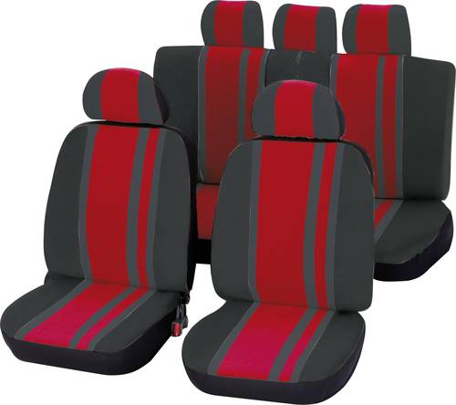Unitec 84958 Newline Sitzbezug 14teilig Polyester Rot, Schwarz Fahrersitz, Beifahrersitz, Rücksitz