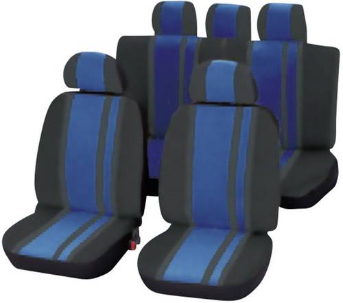 Unitec 84959 Newline Sitzbezug 14teilig Polyester Blau, Schwarz Fahrersitz, Beifahrersitz, Rücksitz
