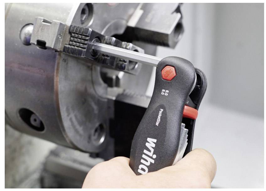 Wiha PocketStar Innen-Sechskant, Schlitz, Kreuzschlitz Phillips, Innen-TORX Winkelschraubendreher-Set 3 mm, 4 mm, 5 mm, 6 mm PH 2, T 10, T 15, T 20