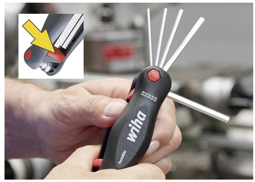 Wiha PocketStar Innen-Sechskant, Schlitz, Kreuzschlitz Phillips, Innen-TORX Winkelschraubendreher-Set 3 mm, 4 mm, 5 mm, 6 mm PH 2, T 10, T 15, T 20