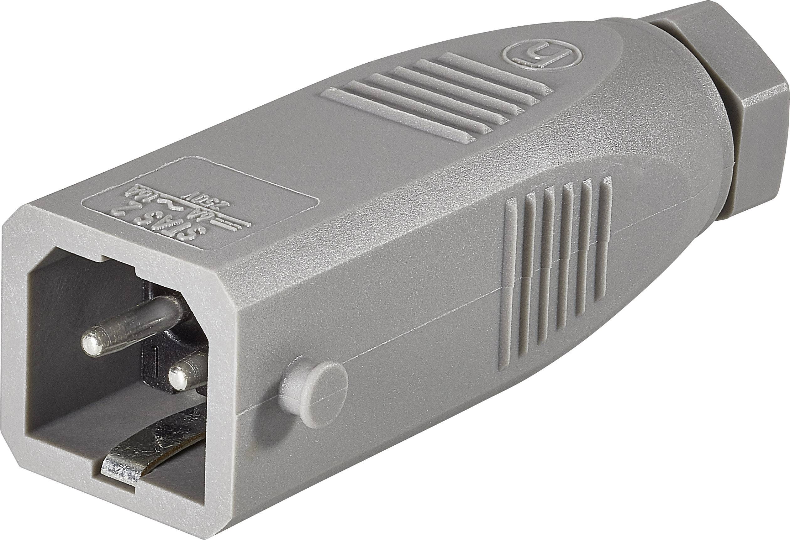 Hirschmann 930620106-200 Netz-Steckverbinder STAS Stecker, gerade Gesamtpolzahl: 2 + PE 16A Grau 200St.