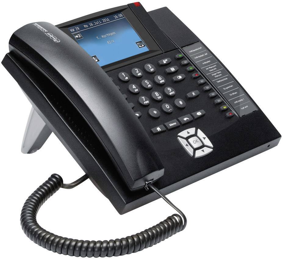 Auerswald COMfortel 1400 Systemtelefon, ISDN Freisprechen Touch-Farbdisplay Schwarz