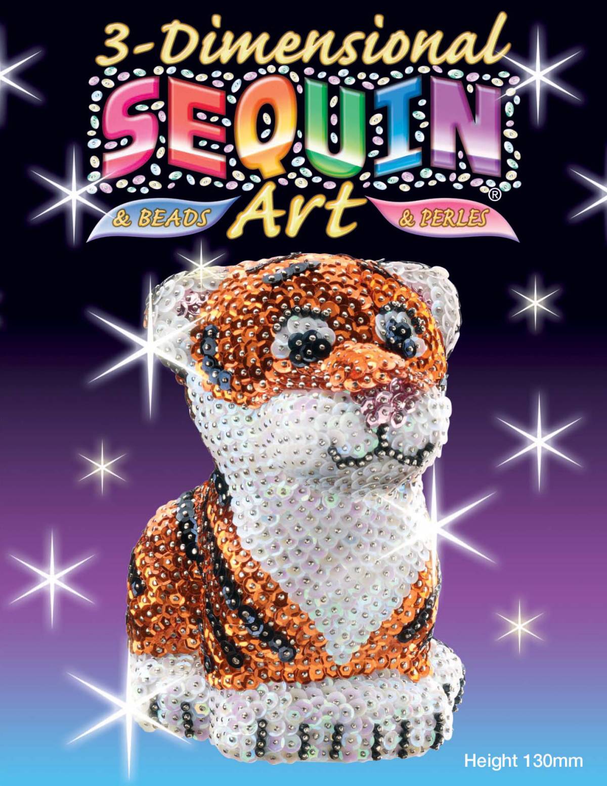 3D Sequin Tiger Styropor®-Figur