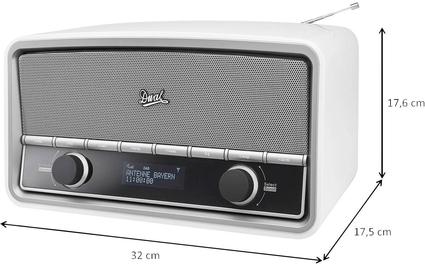 Dual NR 5 Tischradio DAB+, UKW AUX, Bluetooth® Weiß (glänzend)