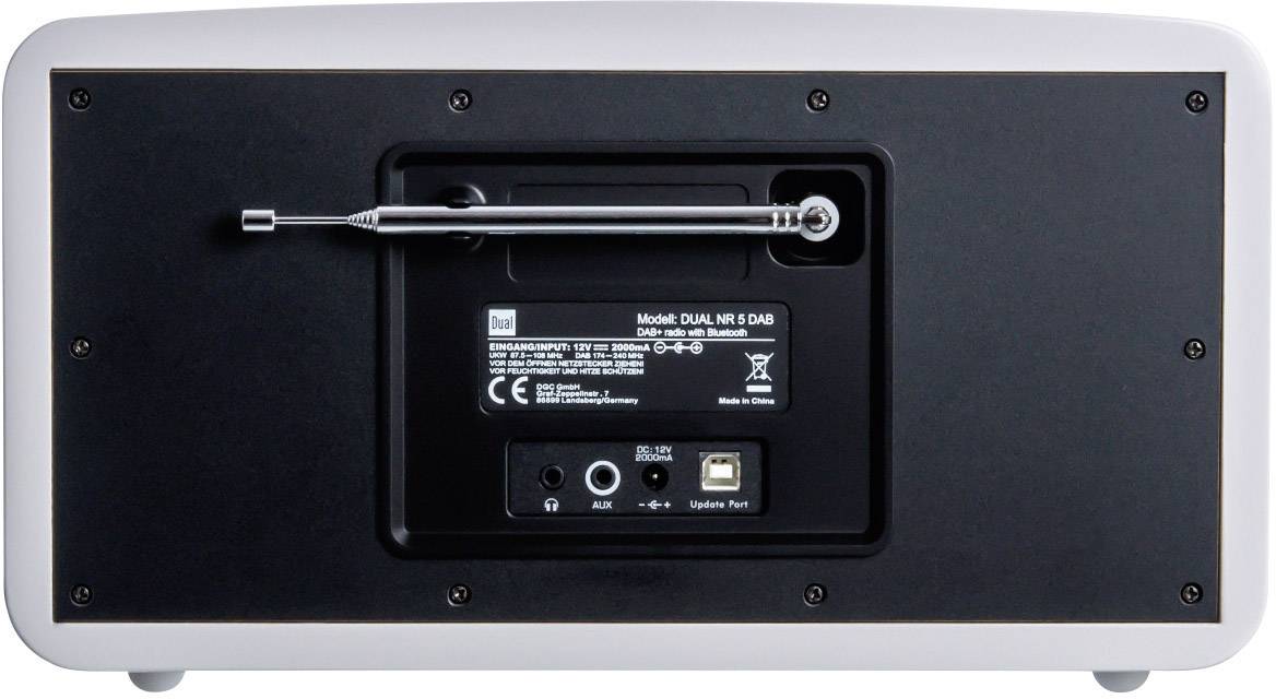 Dual NR 5 Tischradio DAB+, UKW AUX, Bluetooth® Weiß (glänzend)