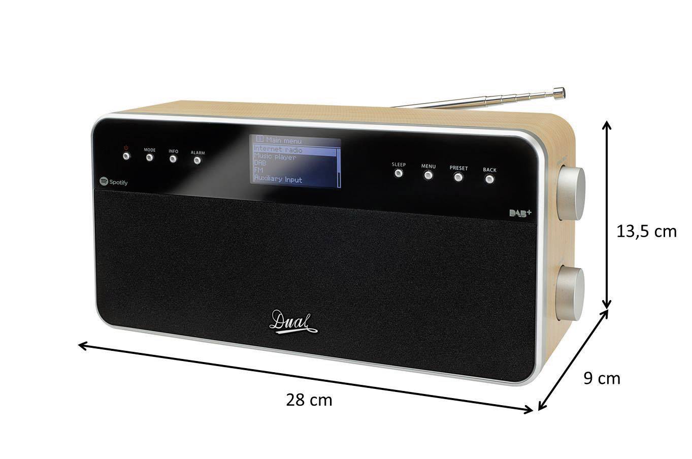 Dual IR 6S Internet Tischradio DAB+, UKW AUX, Internetradio Spotify Holz, Schwarz