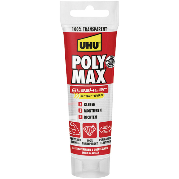 UHU POLY MAX EXPRESS TRANSPARENT Klebe- und Dichtmasse Herstellerfarbe Transparent 47890 75g