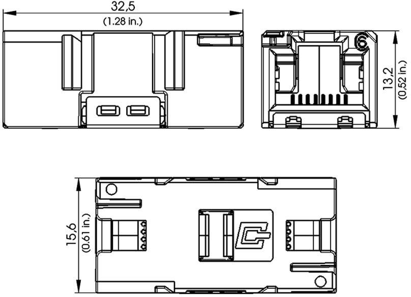 Telegärtner 100007533 STX V1 RJ45-Kupplungseinsatz Cat.6 100007533 Kupplung, gerade Pole: 8P8C 1St.