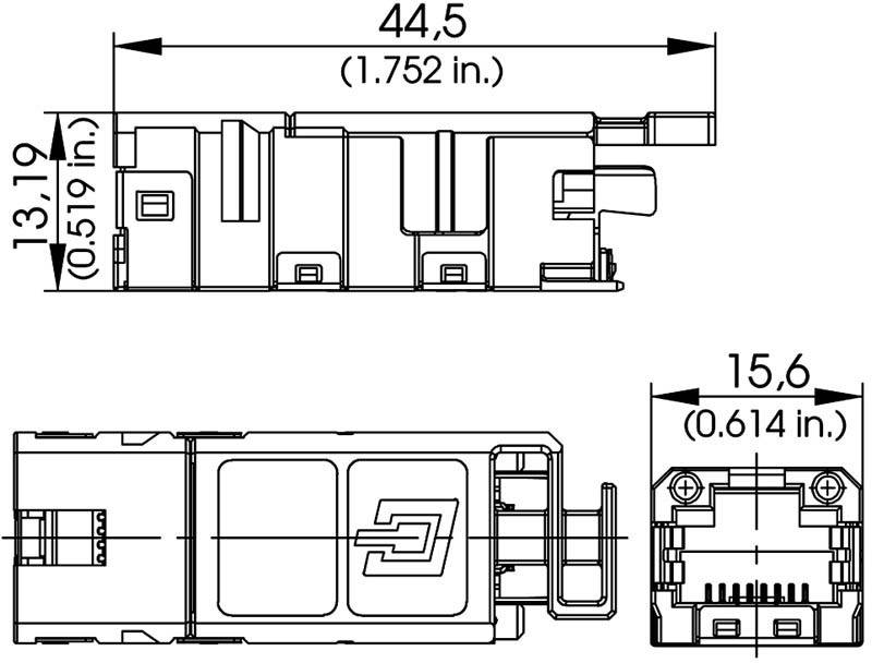 Telegärtner 100007525 STX V1 RJ45-Moduleinsatz Cat.6A 100007525 Buchse, gerade Pole: 8P8C 1St.